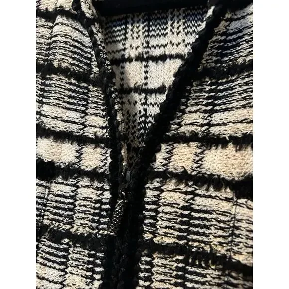BEAUTIFUL St John collection knit jacket black white gold suit blazer size 14 - Picture 4 of 10